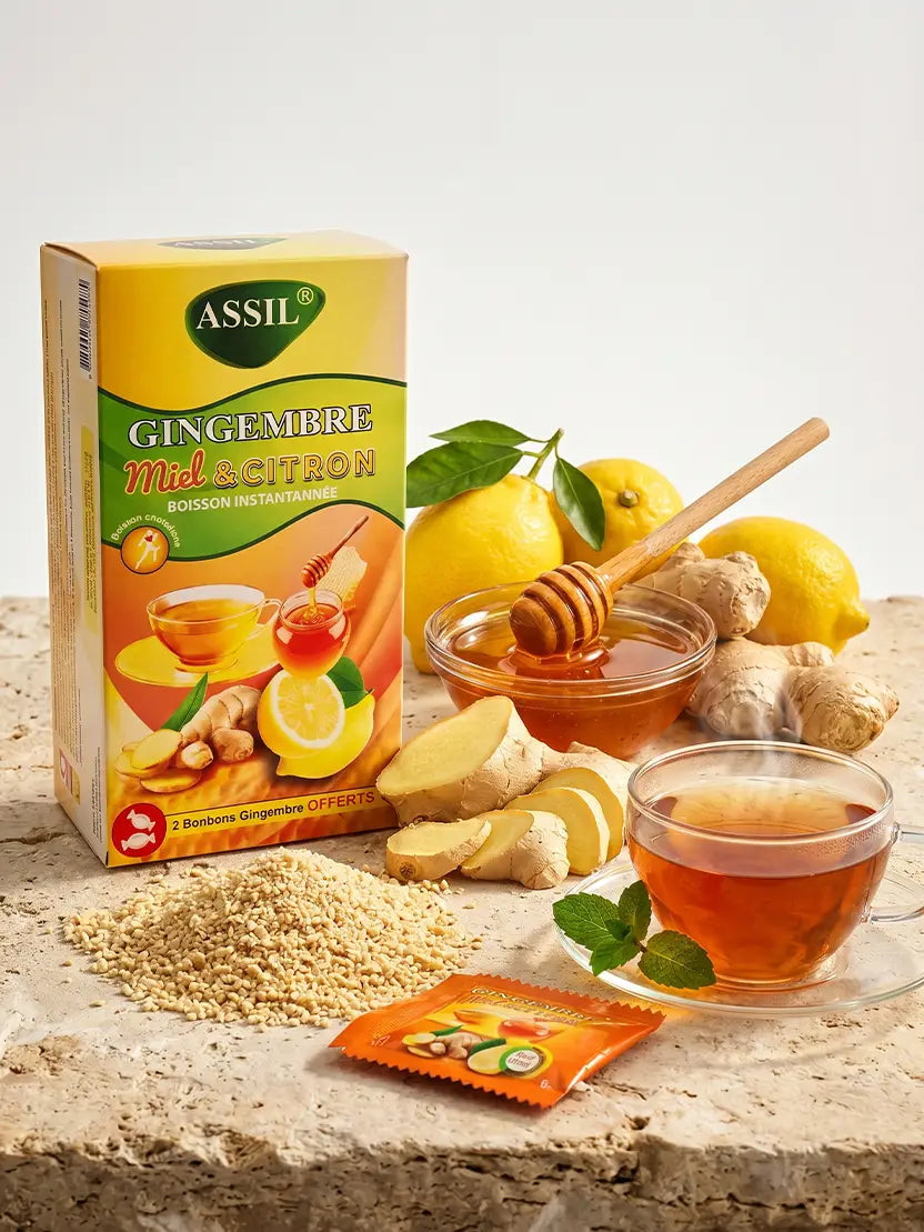 Gingembre Miel & Citron – 2 bonbons offerts – Thé Instantané | ASSIL