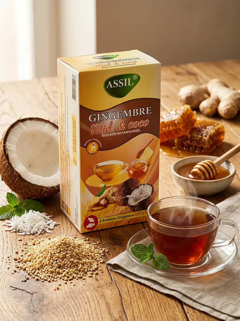 Gingembre Miel & Coco– 2 bonbons offerts – Thé Instantané | ASSIL