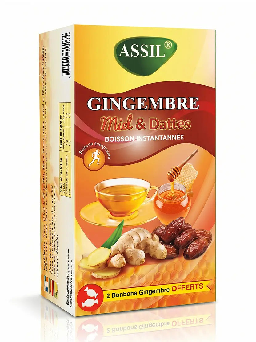 Gingembre Miel & Dattes – 2 bonbons offerts – Thé Instantané | ASSIL