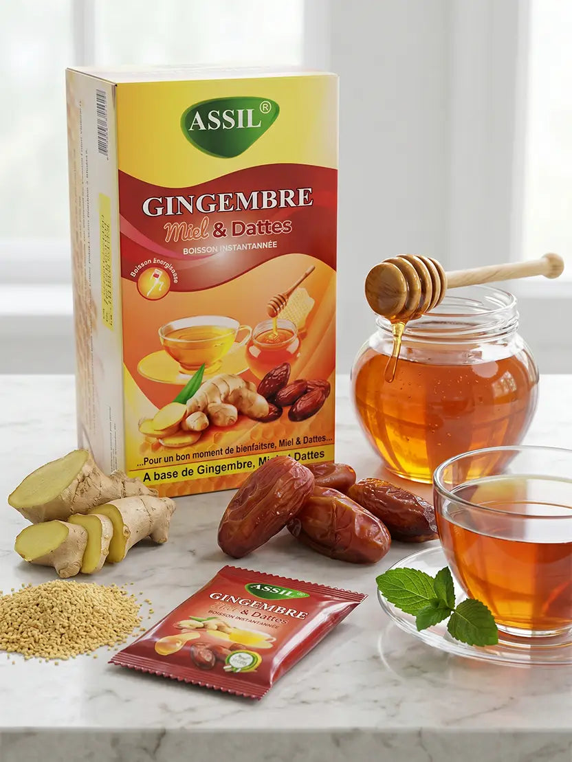 Gingembre Miel & Dattes – 2 bonbons offerts – Thé Instantané | ASSIL