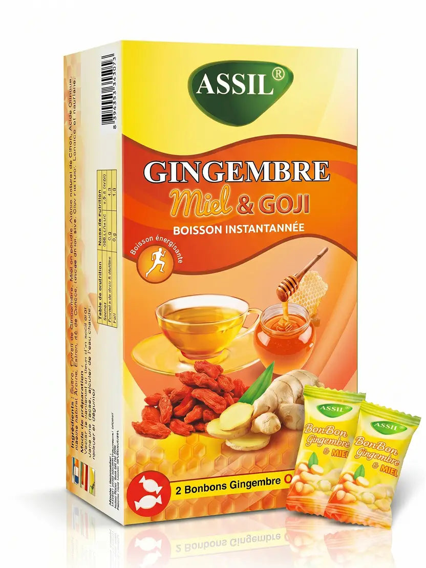 Gingembre Miel & Goji – 2 bonbons offerts – Thé Instantané | ASSIL