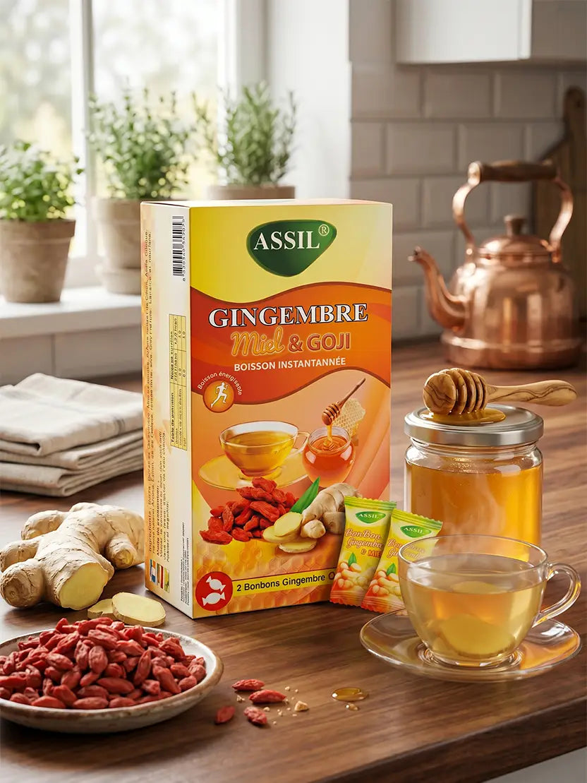Gingembre Miel & Goji – 2 bonbons offerts – Thé Instantané | ASSIL