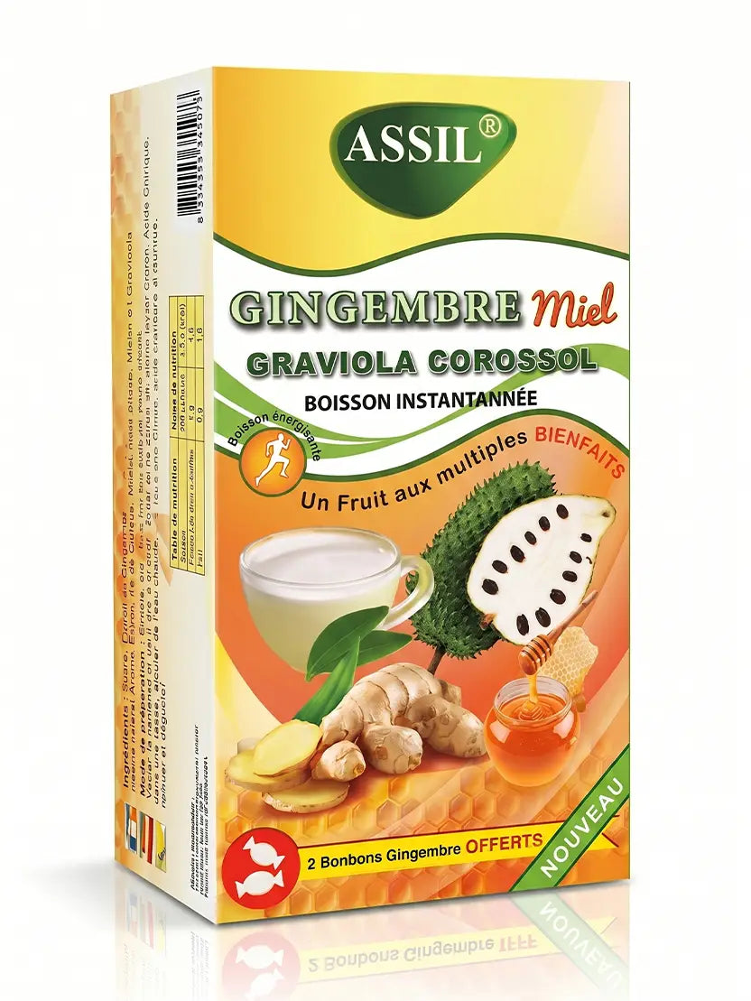 Gingembre Miel & Graviola Corossol – 2 bonbons offerts – Thé Instantané | ASSIL