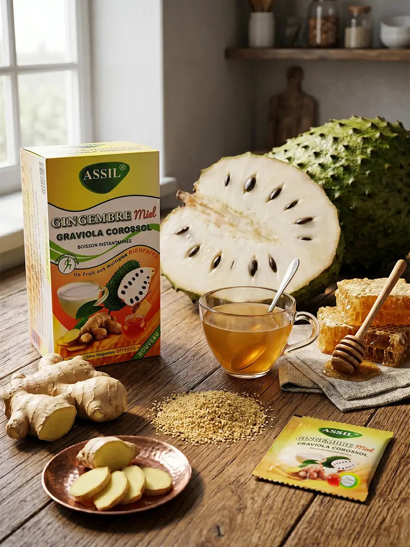Gingembre Miel & Graviola Corossol – 2 bonbons offerts – Thé Instantané | ASSIL