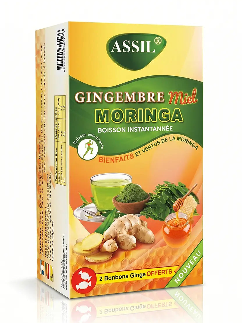 Gingembre Miel & Moringa – 2 bonbons offerts – Thé Instantané | ASSIL