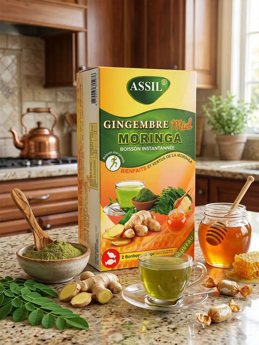 Gingembre Miel & Moringa – 2 bonbons offerts – Thé Instantané | ASSIL